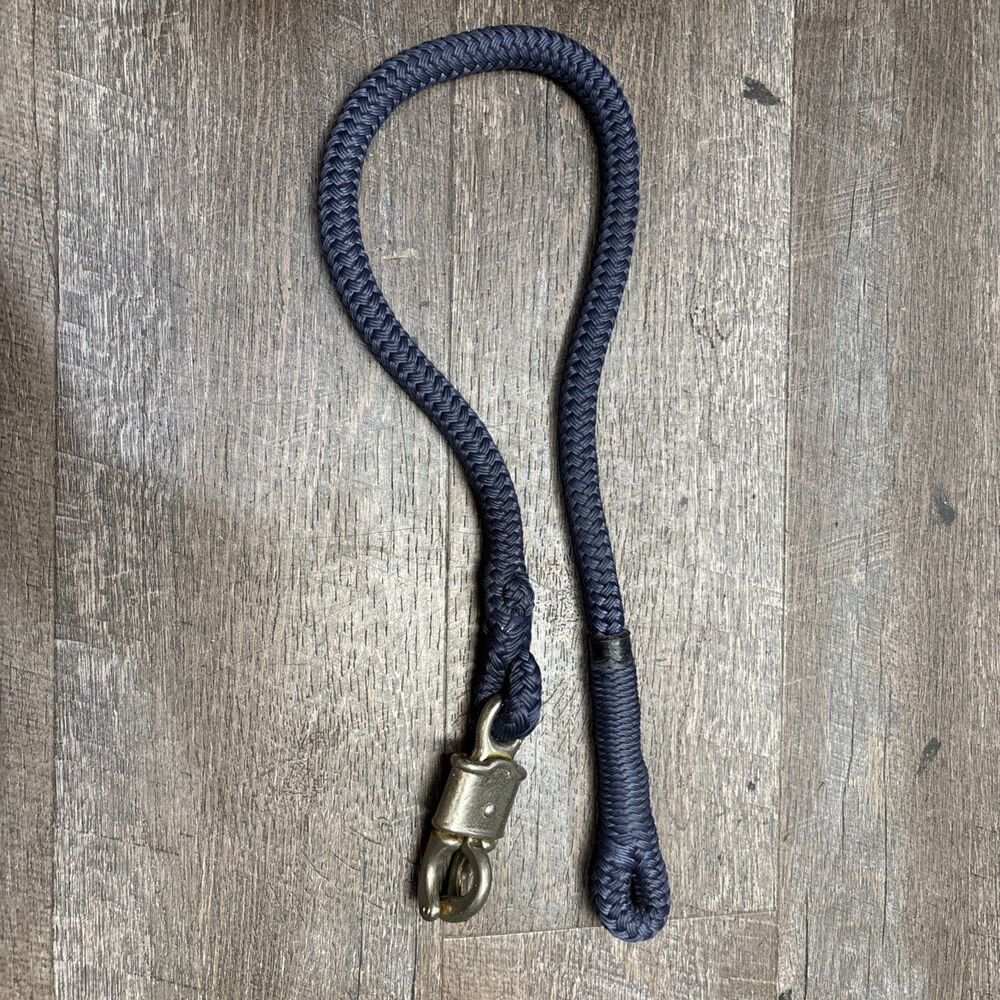 Western Horse Halter Lead Rope Panic Snap 32” Gray Blue Nylon Heavy Duty